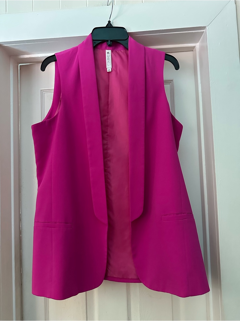Mural Women's Fuchsia Sleeveless Blazer Vest